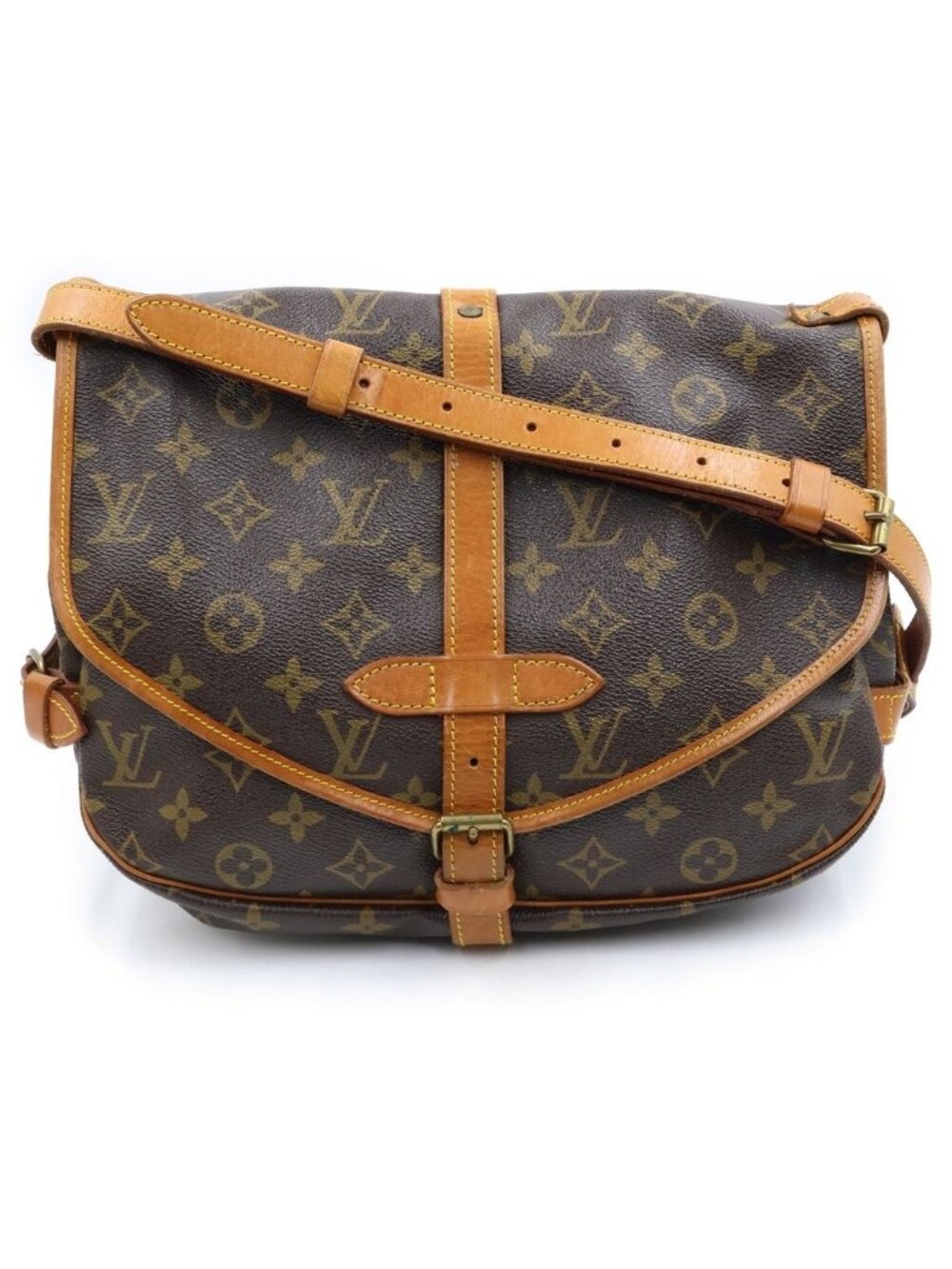 Louis Vuitton Monogram Saumur 30 Shoulder Bag Brown Leather